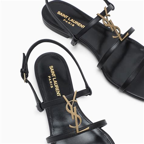 ysl flat sandals with bow|saint laurent farrah sandals.